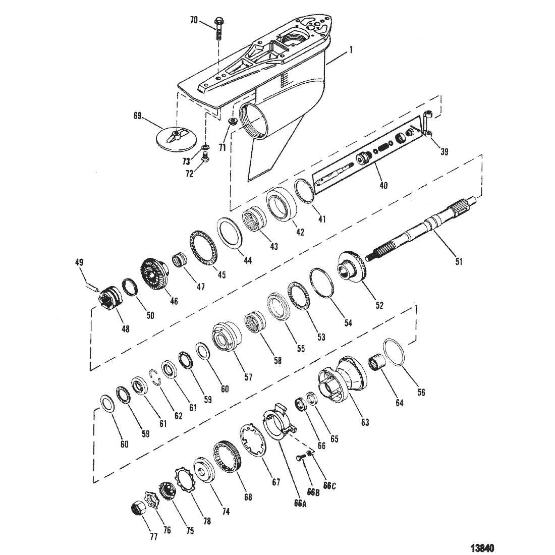 Gear Housing, Propeller Shaft - Counter Rotation