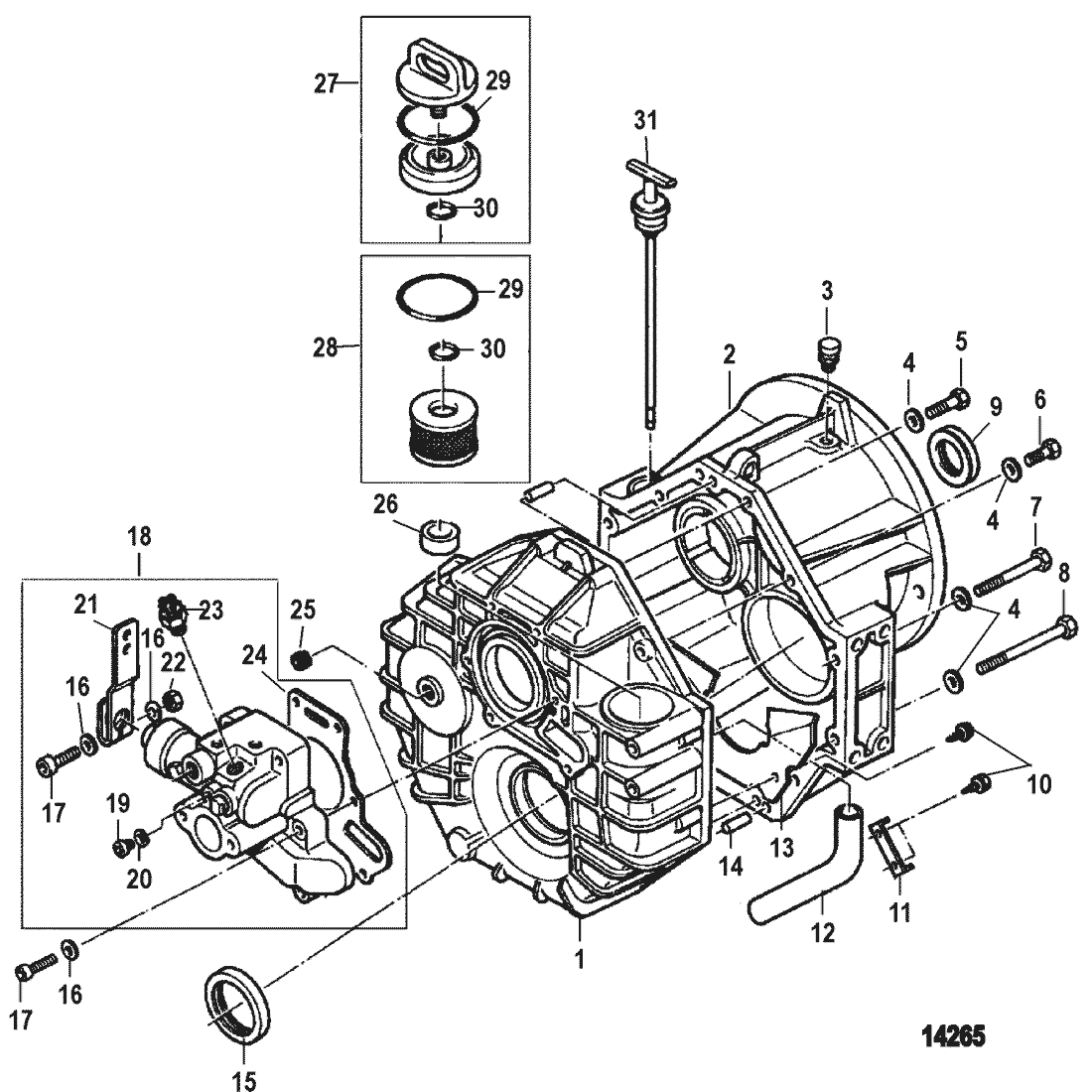 TRANSMISSION(DOWN ANGLE)(INBOARD)