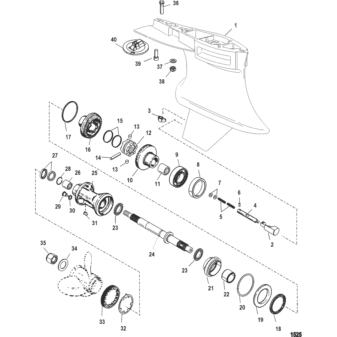 Gear Housing, Propeller Shaft - Counter Rotation