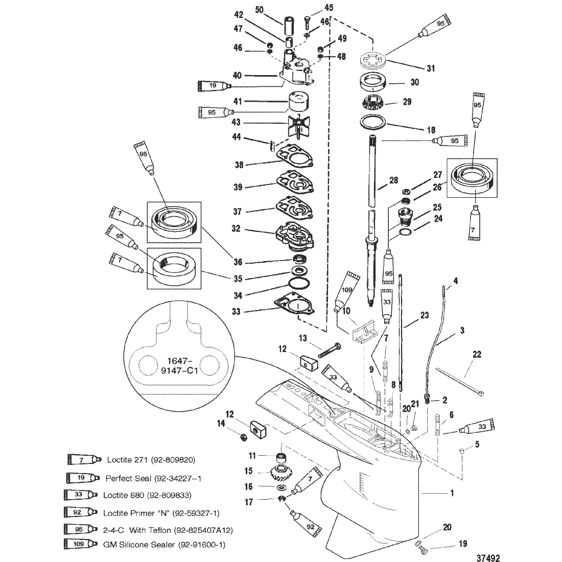 GEAR HSG(DRIVESHAFT)(STD ROTATION) (S/N-0G437999, BELOW)