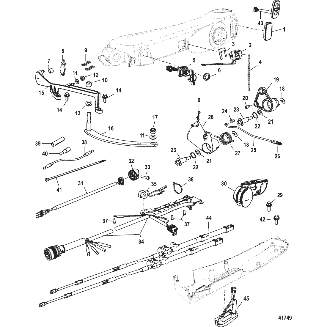 Big Tiller Handle Kit Components(Manual 40-60 ELHPT)