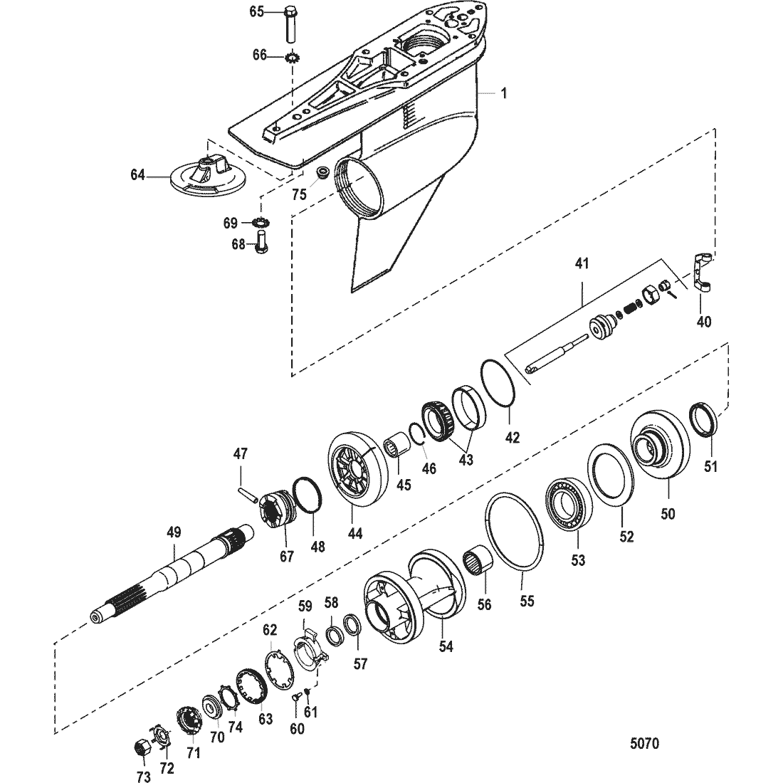 GEAR HOUSING(PROP SHAFT)(STANDARD ROTATION)