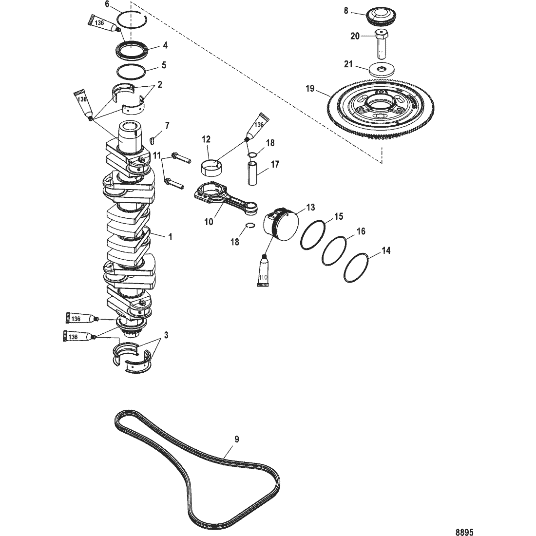 Crankshaft, Pistons and Connecting Rods