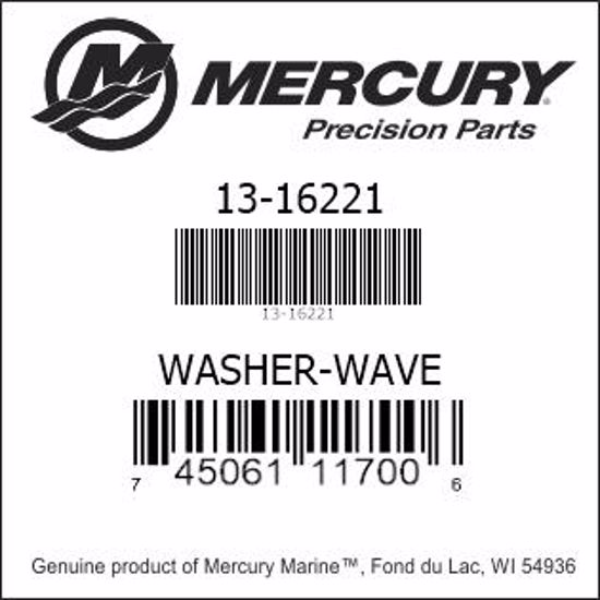 Bar codes for Mercury Marine part number 13-16221