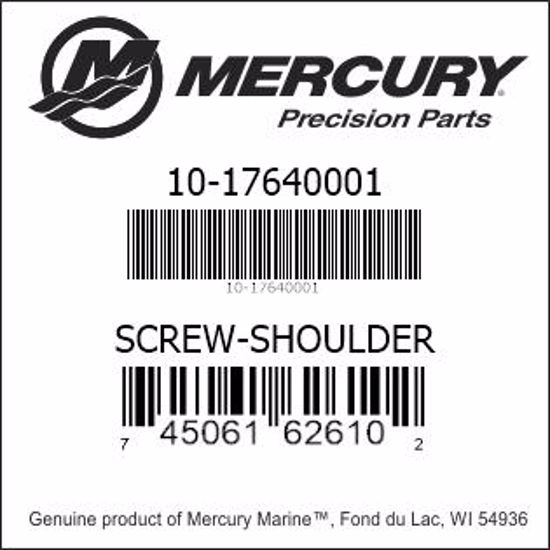 Bar codes for Mercury Marine part number 10-17640001