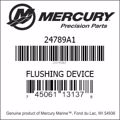 Bar codes for Mercury Marine part number 24789A1