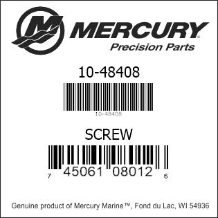 Mercury-Mercruiser 10-48408 SCREW(#10-16 x .500)