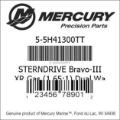 Bar codes for Mercury Marine part number 5-5H41300TT