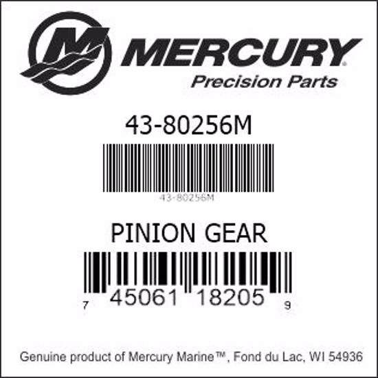 Bar codes for Mercury Marine part number 43-80256M