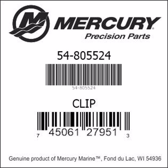 Bar codes for Mercury Marine part number 54-805524