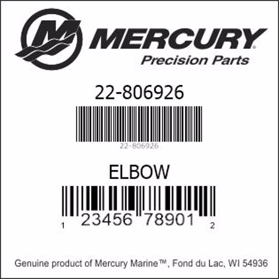 Bar codes for Mercury Marine part number 22-806926