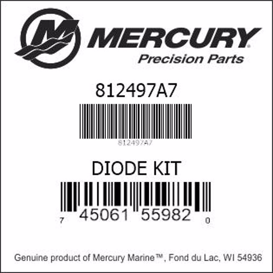 Bar codes for Mercury Marine part number 812497A7