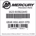 Bar codes for Mercury Marine part number 1623-815822A43