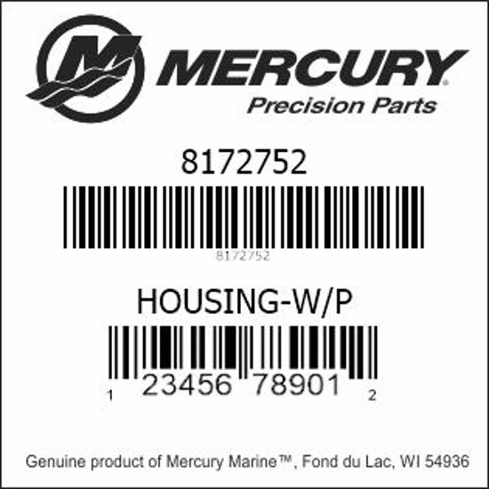 Bar codes for Mercury Marine part number 8172752