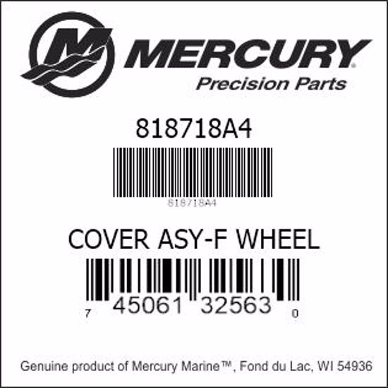 Bar codes for Mercury Marine part number 818718A4