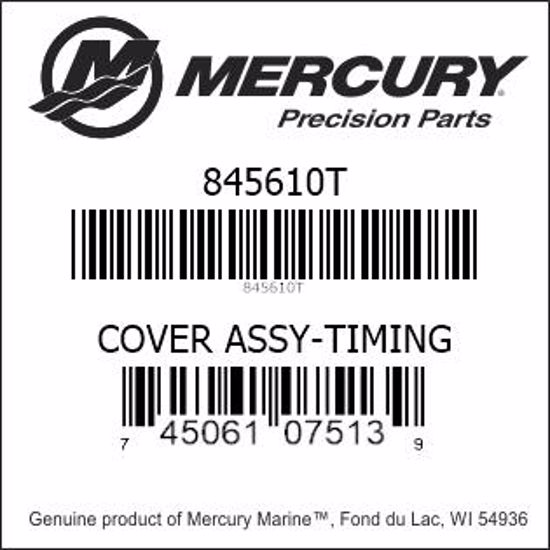 Bar codes for Mercury Marine part number 845610T