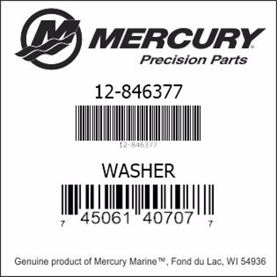 Bar codes for Mercury Marine part number 12-846377