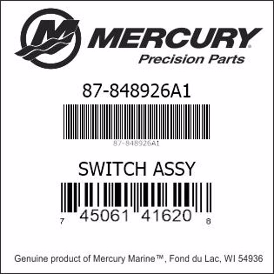 Mercury-Mercruiser 87-848926A1 SWITCH ASSEMBLY TRIM Genuine