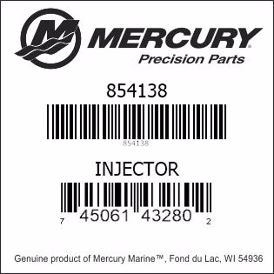 Bar codes for Mercury Marine part number 854138