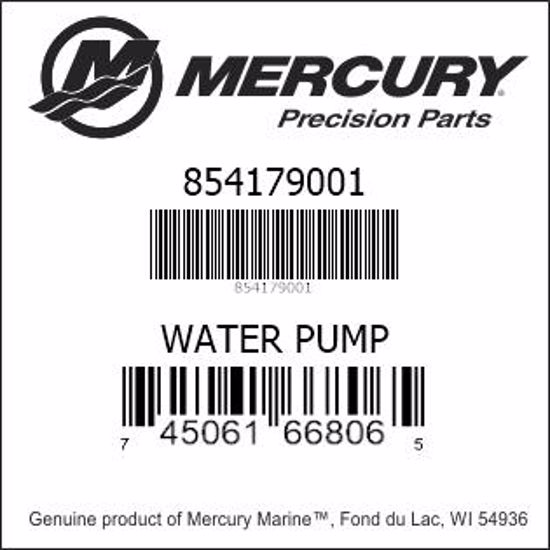Bar codes for Mercury Marine part number 854179001