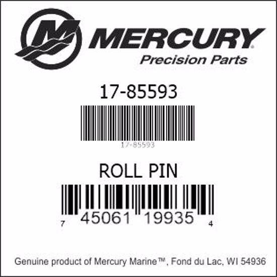 Bar codes for Mercury Marine part number 17-85593