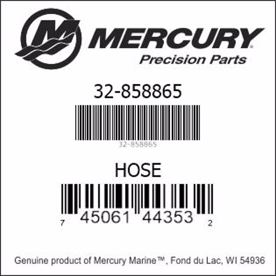 Bar codes for Mercury Marine part number 32-858865