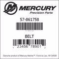 Bar codes for Mercury Marine part number 57-861758