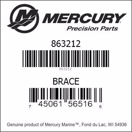 Bar codes for Mercury Marine part number 863212