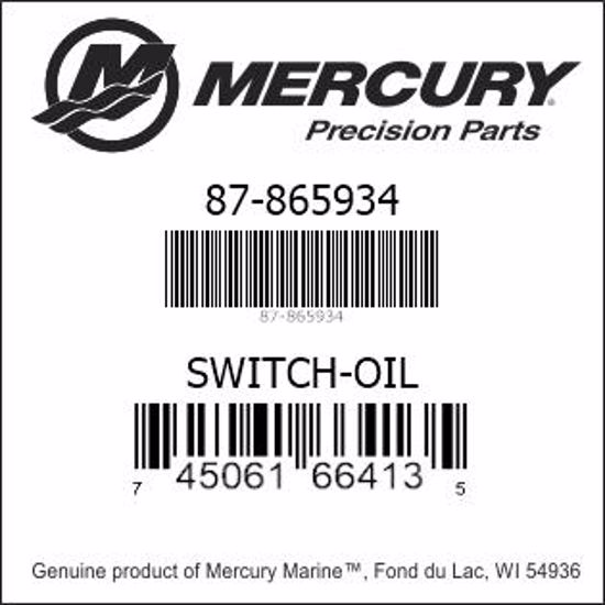 Mercury-Mercruiser 87-865934 Pressure Switch (SPDT)