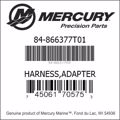 Bar codes for Mercury Marine part number 84-866377T01