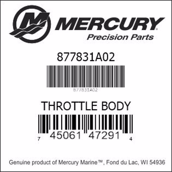 Mercury-Mercruiser 877831A02 THROTTLE BODY ASSEMBLY Genuine Factory Part