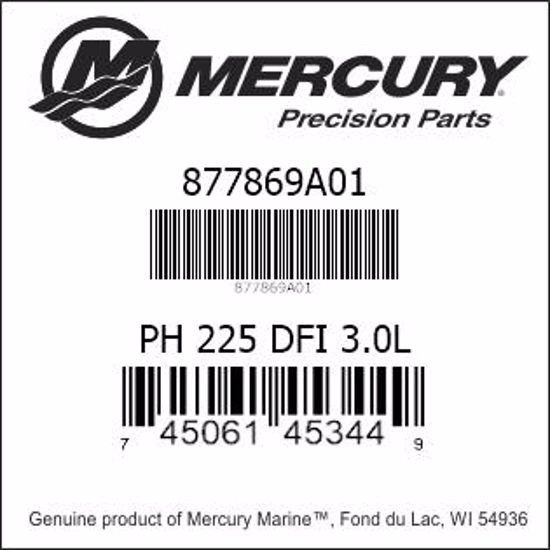 Bar codes for Mercury Marine part number 877869A01