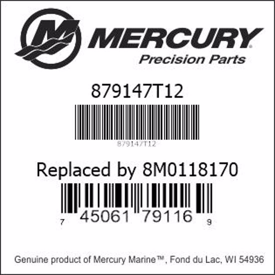 Mercury Outboard 879147T12 Air Dam Cap - Mercury Genuine factory part