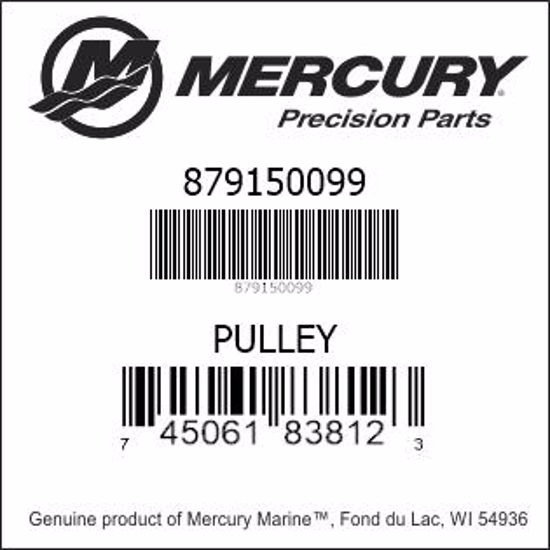 Bar codes for Mercury Marine part number 879150099