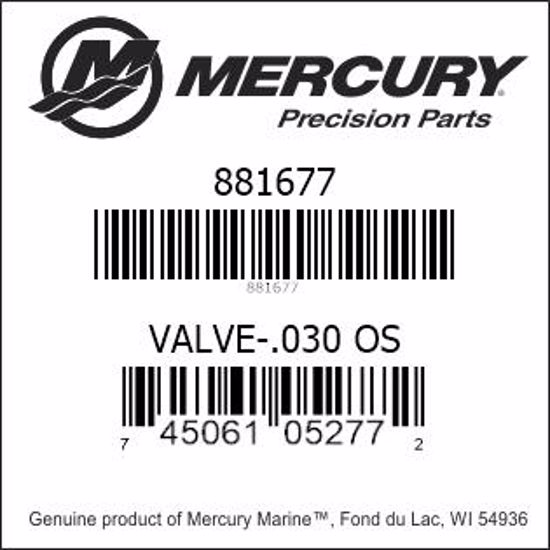 Bar codes for Mercury Marine part number 881677