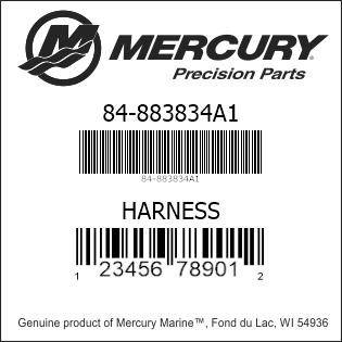 Mercury-Mercruiser 84-883834A1 CABLE ASSEMBLY, Diode Genuine 