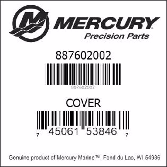 Z57 Genuine Mercury Quicksilver 887602002 Cover OEM New Factory Boat Parts