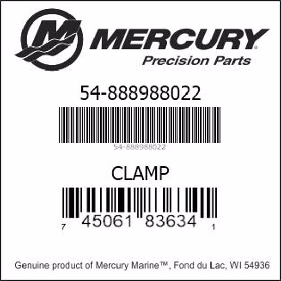 Bar codes for Mercury Marine part number 54-888988022
