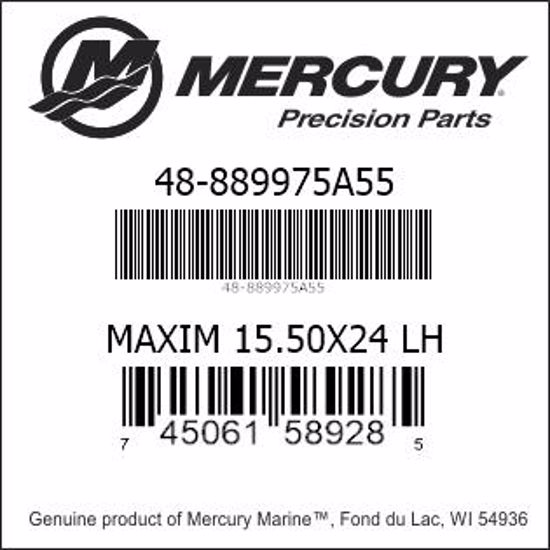 Mercury-Mercruiser 48-889975A55 MAXIM 15.50X24 LH Genuine factory part