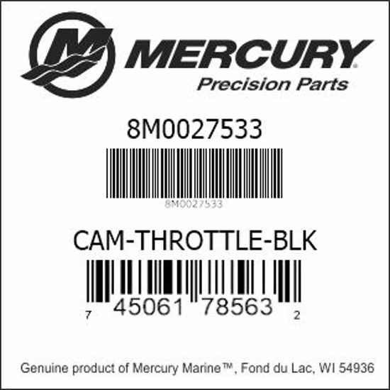 Bar codes for Mercury Marine part number 8M0027533