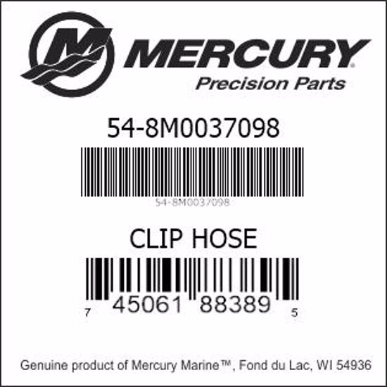 Bar codes for Mercury Marine part number 54-8M0037098