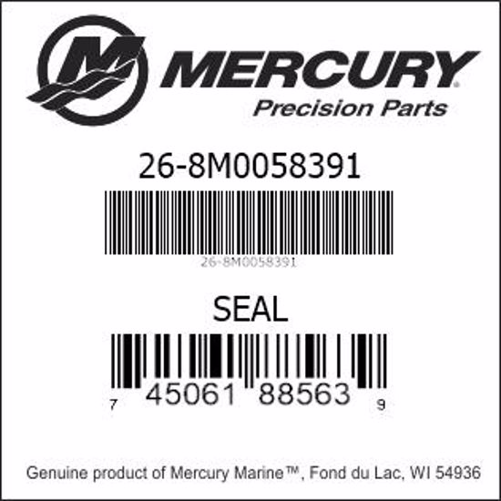 Bar codes for Mercury Marine part number 26-8M0058391