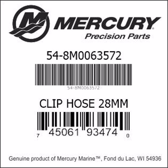 Bar codes for Mercury Marine part number 54-8M0063572