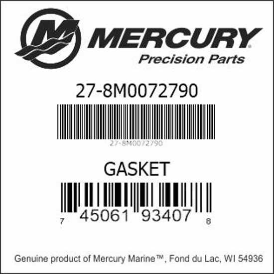 Bar codes for Mercury Marine part number 27-8M0072790