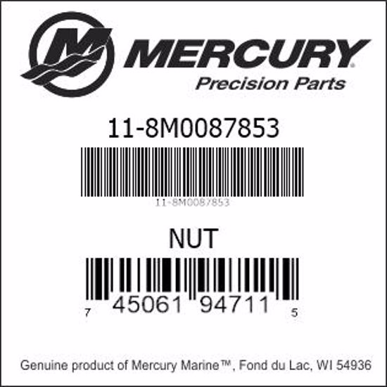Bar codes for Mercury Marine part number 11-8M0087853