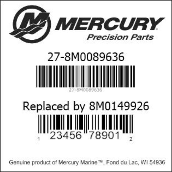 Mercury-Mercruiser 27-8M0089636 Replaced by 8M0149926 Genuine 