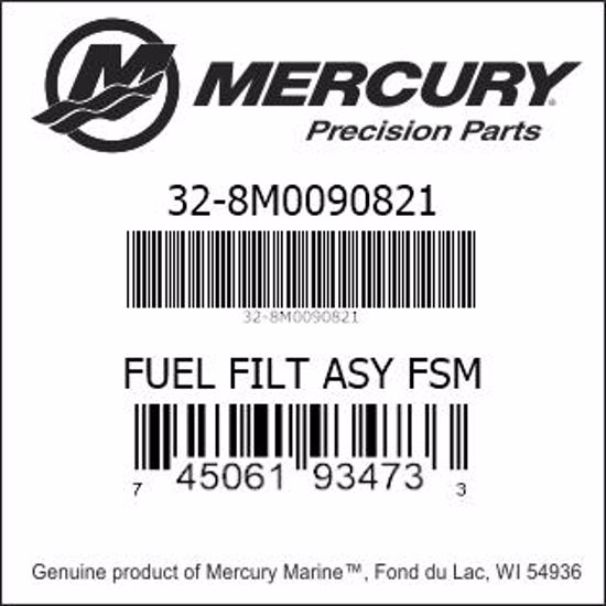 Bar codes for Mercury Marine part number 32-8M0090821
