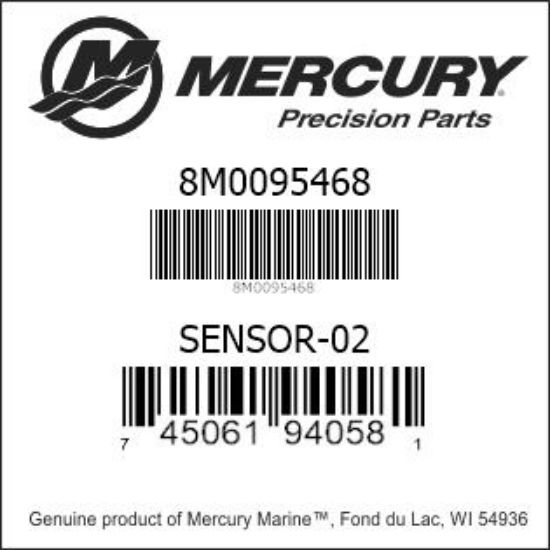 Mercury-Mercruiser 8M0095468 SENSOR, O2 Genuine factory part