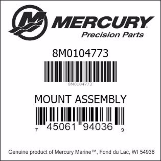 Bar codes for Mercury Marine part number 8M0104773