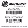 Bar codes for Mercury Marine part number 37-8M0145974